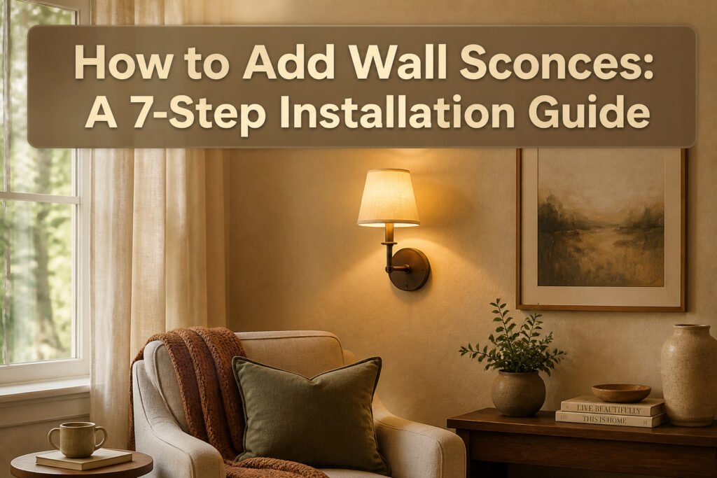 A well-decorated room with stylish wall sconces providing ambient lighting.