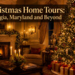 A collage of decorated homes showcasing festive holiday decorations.