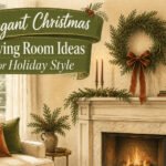 Living room decorated with cream walls, forest green accents, and antique brass.