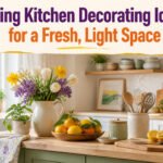 Bright kitchen with fresh flowers and spring decorations.