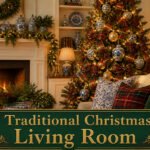 Traditional Christmas living room with a decorated tree and festive decor.